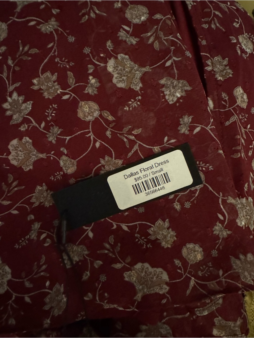Lucy Paris Red Floral Long-Sleeve Tiered Midi Dress - Picture 4 of 4